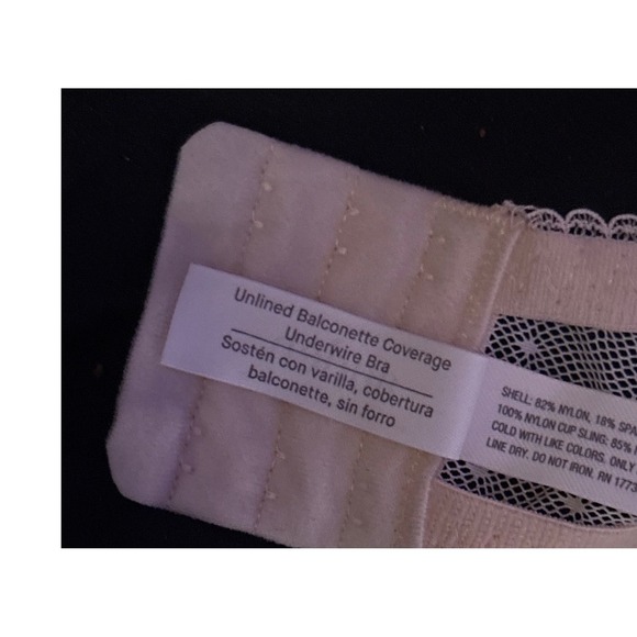 Auden Pink Lace Full Figure Unlined Balconette Underwire Bra,  40D - Picture 5 of 6